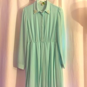 A light blue forever 21 dress. Short hem.✨